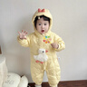 班喜迪【三防】嬰兒羽絨服連體衣冬季寶寶衣服白鴨絨連帽外出服秋冬爬服 黃色 80 曬單實(shí)拍圖