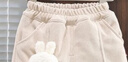 G.DUCKKIDS小黃鴨童裝女童棉褲冬季新款寶寶夾棉加厚兒童褲子冬裝外穿束腳褲 米色 90 (S) 1~2歲【80-90cm】 曬單實(shí)拍圖