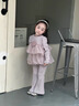 G.DUCKKIDS女童網(wǎng)紗拼接喇叭褲套裝2025秋季新款時(shí)尚洋氣女小童喇叭褲套裝 紫色套裝 90 cm 曬單實(shí)拍圖