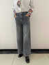 DALEY MODE闊腿牛仔褲女2025秋季新款灰色時(shí)尚直筒遮肉高腰寬松顯瘦拖地褲女 灰色【小清新】 【單款】 S 建議80-98斤 曬單實(shí)拍圖