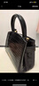 CHARLES&KEITH鱷魚(yú)紋凱莉包手提斜挎婚包包女包生日禮物CK2-50270880-1 Black黑色 S 曬單實(shí)拍圖