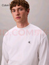 Calvin KleinJeans春秋男士休閑通勤ck刺繡純棉寬松純色打底衫長(cháng)袖T恤上衣 YAF-月光白 S 曬單實(shí)拍圖