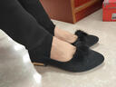 啄木鳥(niǎo)軟底平跟豆豆鞋2025新款秋冬季尖頭淺口平底毛毛鞋毛球孕婦單鞋潮 黑色 37 偏小一碼 曬單實(shí)拍圖