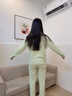 貓人純棉睡衣女士100全棉春秋季帶胸墊開(kāi)衫長(cháng)袖套裝大碼寬松家居服 清新綠 【100%純棉 免穿文胸】 L 【158-165cm/100-120斤】 曬單實(shí)拍圖