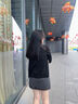 NAOTIEA意大利小帆船長(cháng)袖V領(lǐng)針織衫上衣女2025年新款休閑開(kāi)衫內搭毛衣 黑色 XL （建議120-135斤） 曬單實(shí)拍圖