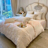 Lady Laura富安娜出品輕奢歐式a類(lèi)純棉四件套全棉浮雕被套刺繡感床單床上用 A類(lèi)精梳棉【西雅圖-香檳】 床單款 1.8m四件套被套200x230 曬單實(shí)拍圖