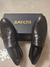 沙馳男鞋新款一腳蹬商務(wù)休閑皮鞋駝鳥(niǎo)紋牛皮時(shí)尚耐磨透氣樂(lè )福鞋潮 黑 39 曬單實(shí)拍圖