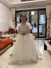思妙星兒童禮服花童婚紗公主裙女童輕奢小眾小主持人走秀鋼琴演奏演出服 香檳色 140 曬單實(shí)拍圖