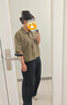 優(yōu)衣庫女裝寬松短襯衫/短袖襯衣空調衫薄外套479096 56 橄欖色 L /160/88A 曬單實(shí)拍圖