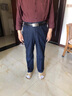 羅蒙（ROMON）高腰寬松深襠雙褶牛仔褲男士中老年春秋季雙折直筒加肥加大碼男褲 厚款SN深藍色 35碼(2尺8) 曬單實(shí)拍圖
