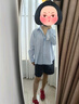 優(yōu)衣庫【超品好價(jià)】女裝全棉條紋襯衫/長(cháng)袖襯衣薄外套通勤479079 61 水藍色 S /155/80A 曬單實(shí)拍圖