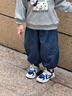 幼歌（YOUGE）【加絨】嬰幼兒2025秋冬純棉舒適束腳褲柔軟軟加絨加厚牛仔褲潮 牛仔藍 90 cm 曬單實(shí)拍圖