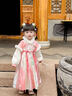 萌乎古月家.喜兔 漢服女童2025秋冬款兒童古風(fēng)仙氣加絨連衣裙國風(fēng)襦裙 粉色 140 曬單實(shí)拍圖