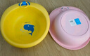 茶花 茶花歐鉑茲抗菌加厚卡通臉盆塑料腳盆洗PP嬰兒童大小臉盆 2件套【黃色+粉色】可懸掛 曬單實(shí)拍圖
