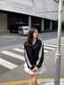 美式黑色V領(lǐng)長(cháng)袖衛衣女春秋2025新款蕾絲拼接無(wú)帽寬松設計感上衣 黑色【春秋薄款】 M 曬單實(shí)拍圖