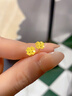 中國珠寶四葉草黃金耳釘女足金碎碎冰耳環(huán)金耳飾生日紀念日禮物送女友老婆 足金四葉草耳釘+品牌禮盒 金重約0.7g 曬單實(shí)拍圖