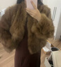 MSBEAST野獸小姐 進(jìn)口藍(lán)狐坎毛暈染色V領(lǐng)短款狐貍毛皮草外套女丨霜華映月 暈染琥珀棕 M 曬單實(shí)拍圖