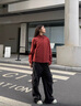 FILA 斐樂(lè )官方女士梭織外套2025秋新款休閑簡(jiǎn)約時(shí)尚寬松連帽上衣 深瑞酒紅-WI M 165/84A/M 曬單實(shí)拍圖