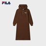 FILA 斐樂(lè )官方連衣裙2025年秋季新品長(cháng)款連帽打底衛衣長(cháng)裙子 復古咖-DK L 170/88A/L 曬單實(shí)拍圖