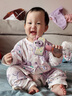 貝瑞加（Babyprints）寶寶連體衣2件裝嬰兒純棉四季衣服長(cháng)袖爬服柔軟哈衣家居內衣 紫80 曬單實(shí)拍圖