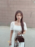 CinvaiKrose【趙昭儀同款】包包女包2025新款手提保齡球包單肩斜挎包生日禮物 咖啡色【送女友老婆女生禮物走心】 曬單實(shí)拍圖