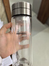 希諾（HEENOOR）雙層玻璃杯男茶水分離杯高檔泡茶杯子車(chē)載水杯XN-9339本色 340mL 曬單實(shí)拍圖