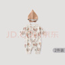 巴厘小豬嬰兒衣服新生兒純棉a類(lèi)春秋哈衣爬爬服初生兒睡衣秋季寶寶連體衣 咩咩花園 【送口水巾】 59cm 曬單實(shí)拍圖