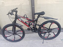 鳳凰（Phoenix） 軟尾山地自行車(chē)學(xué)生成人男女山地車(chē)碟剎變速雙減震越野速降單車(chē) 黑紅六刀27速26寸（可備注尺寸） 曬單實(shí)拍圖