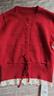 班尼路（Baleno）S&K系列毛衣女裝針織開(kāi)衫外套女秋冬新款潮流荷葉邊設計圓領(lǐng)上衣 車(chē)厘子紅#純色 S 曬單實(shí)拍圖