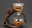 家用創(chuàng  )意仕女磁吸感應出水泡茶壺懶人全自動(dòng)茶具套裝會(huì )客沖茶神器 玉兔自動(dòng)茶具--透明 曬單實(shí)拍圖