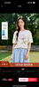 茵曼索羅娜光板休閑T恤2025夏季女裝新款百搭花朵印花短袖上衣  米白色 L 曬單實(shí)拍圖