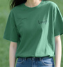 真維斯（JEANSWEST）純棉短袖T恤女2025夏季新款休閑半袖設計感圓領(lǐng)寬松顯瘦上衣服 曬單實(shí)拍圖