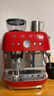 SMEG/斯麥格【國家補貼】復古半自動(dòng)咖啡機研磨一體打奶泡家用辦公室意式濃縮現磨咖啡豆生日禮物EGF03 紅色 曬單實(shí)拍圖