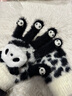 允娜可愛(ài)小熊貓毛絨針織手套女冬季加厚保暖學(xué)生騎行防寒五指毛線(xiàn)手套 黑色 均碼 曬單實(shí)拍圖