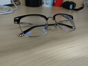 蔡司（ZEISS）近視眼鏡片男款散光可配度數防藍光輻射變色純鈦合金半框理工斯文 黑銀色 配德國蔡司視特耐1.60防藍光鏡片 曬單實(shí)拍圖