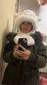 黛米安妮莎可愛(ài)小綿羊毛絨帽冬季新款防寒保暖帽子女圍巾一體加厚護耳雷鋒帽 白色帽子圍巾一體（耳朵會(huì )動(dòng)） 曬單實(shí)拍圖