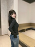 森馬（Semir）長(cháng)袖T恤女半高領(lǐng)緊身冬季2025發(fā)熱抓絨木耳邊打底衫109725101013 曬單實(shí)拍圖