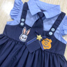 迪士尼朱迪兔子警官女童新款小飛袖連衣裙JK學(xué)院風(fēng)洛麗塔cos夏裝假兩件 連衣裙 無(wú)包 100 裙長(cháng)53cm 曬單實(shí)拍圖