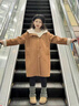 迪士尼（Disney）女童冬季加絨外套2025新款女大童皮毛一體風(fēng)衣兒童冬裝羊羔絨大衣 咖色 160 cm 曬單實(shí)拍圖