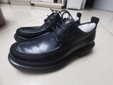 金利來(lái)（Goldlion）皮鞋男春款工裝鞋商務(wù)正裝鞋男鞋手抓紋厚底德比鞋男男士皮鞋 黑色 38 曬單實(shí)拍圖