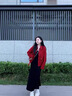 雅黛絲薇連衣裙女裝2025年秋季新款氣質(zhì)穿搭衣服兩件套裝襯衫吊帶裙子春秋 紅色外套+黑色連衣裙 M （建議85-100斤） 曬單實(shí)拍圖