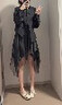 LISI設計感網(wǎng)紗拼接襯衫連衣裙套裝女秋季新款時(shí)尚寬松馬甲兩件套 黑色原版[升級優(yōu)質(zhì)版面料] S[96斤-105斤] 均碼 曬單實(shí)拍圖