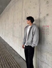 牧唯灰色連帽衛衣雙拉鏈開(kāi)衫長(cháng)袖男生2025春秋款百搭休閑純色外套上衣 淺灰色 XL [建議130-150斤] 曬單實(shí)拍圖