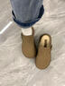 依思 Q（exull）加絨厚底勃肯鞋女2025秋冬韓版百搭增高棉拖鞋女一腳蹬軟底休閑鞋 卡其色-日常百搭 37 曬單實(shí)拍圖