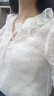MAXRIENY【商場(chǎng)同款】浪漫宮廷復古感荷葉邊領(lǐng)提花上衣喇叭袖襯衫 本白 M 02/36 曬單實(shí)拍圖