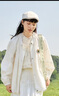 紫涵（ZIHAN）紫涵圓領(lǐng)防曬短外套女2025年春季新款簡(jiǎn)約寬松慵懶感長(cháng)袖拉鏈上衣 米白 S 曬單實(shí)拍圖