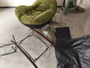 固美家搖搖椅躺椅家用陽(yáng)臺休閑懶人沙發(fā)客廳輕奢搖椅單人沙發(fā)椅2025新款 黑色貓爪皮底座+綠色絨布坐墊+腳踏 曬單實(shí)拍圖