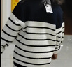 巴拉巴拉童裝兒童毛衣小香風(fēng)針織衫女童秋裝條紋開衫外套時(shí)髦洋氣 白藍(lán)色調(diào)00418 130 曬單實(shí)拍圖