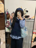詩(shī)丹蕊韓系穿搭一整套裝復古v領(lǐng)麻花針織衫馬甲背心疊穿藍色格紋襯衫女 格紋襯衫+短款藏青色馬甲 均碼 【可備注碼數】 曬單實(shí)拍圖