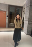 JIOESC半裙半身裙女秋冬裙子2025新款A字裙中長(cháng)款高腰顯瘦傘裙毛呢長(cháng)裙 黑色常規款 XL 115-130斤 曬單實(shí)拍圖